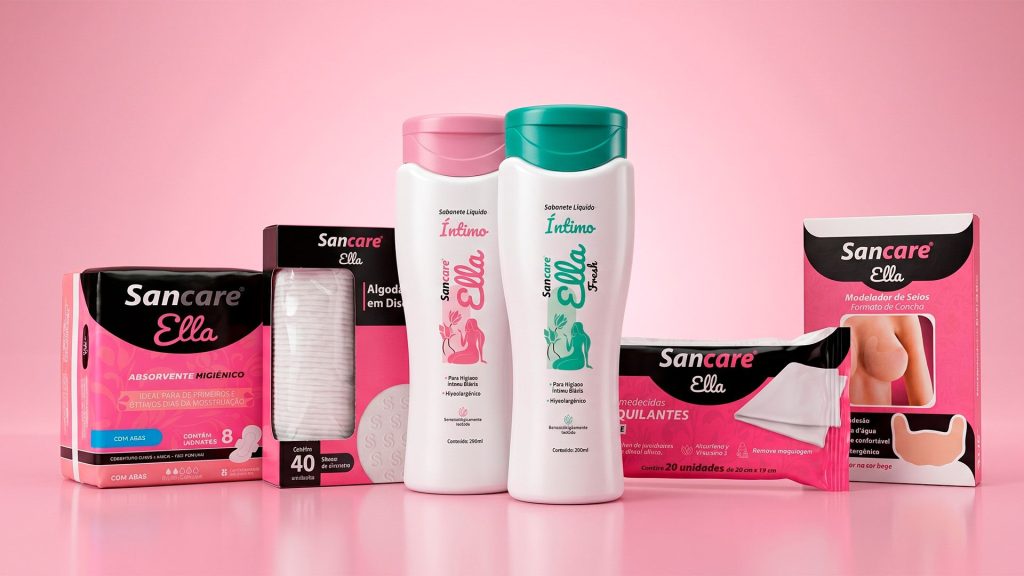 Como o design de embalagens para a Linha Sancare Ella conectou estética e performance de vendas